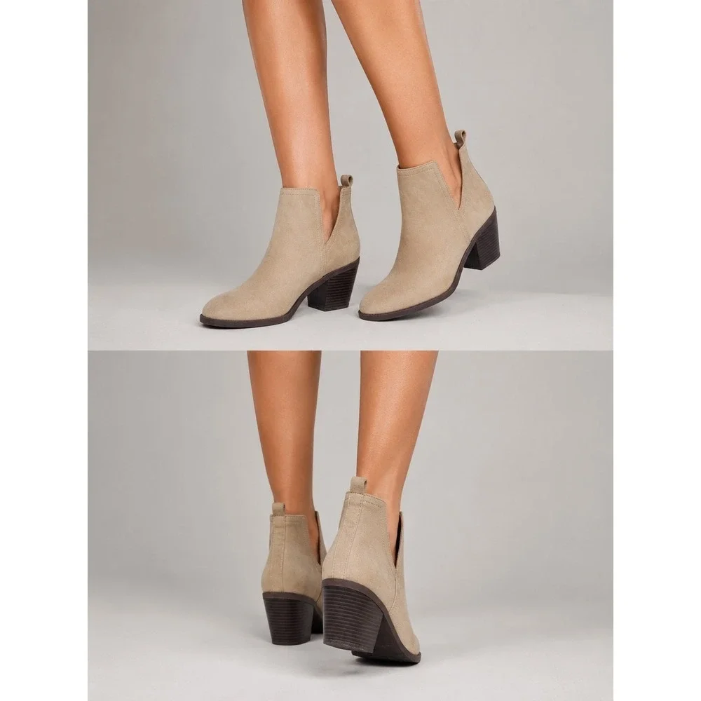 ZBY  Ankle Booties Women's Size 7.5 Tan Suede Preppy Casual‎ Dressy Hipster